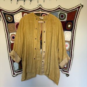 VERY RARE gaultier linen slash back blazer 100% linen mustard yellow jacket 38/M
